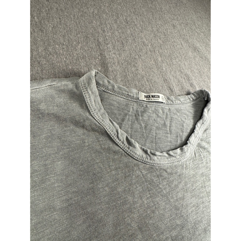 Buck Mason Mens XXL Slub Curved Hem Tee Gray Short Sleeve Cotton T-Shirt